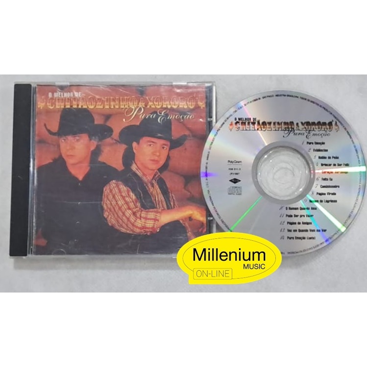 CD Chitãozinho & Xororó  O Melhor De Chitãozinho & Xororó: Pura Emoção 1997 Original Gravadora Colecionador Em Bom Estad