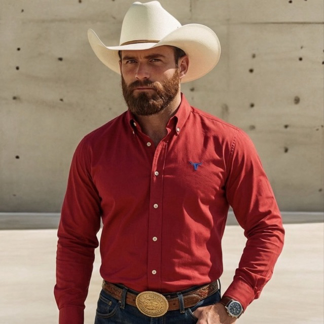 Camisa Xadrez Manga longa Country Gola Com Botão