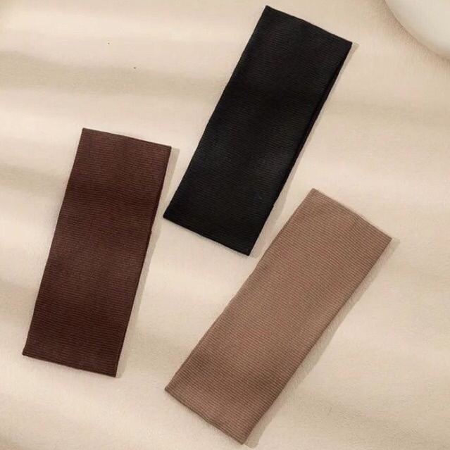 Kit 3 Faixa de Cabelo Ribana Canelado Elástica Feminina Headband Academia Yoga Confortável Antiderrapante