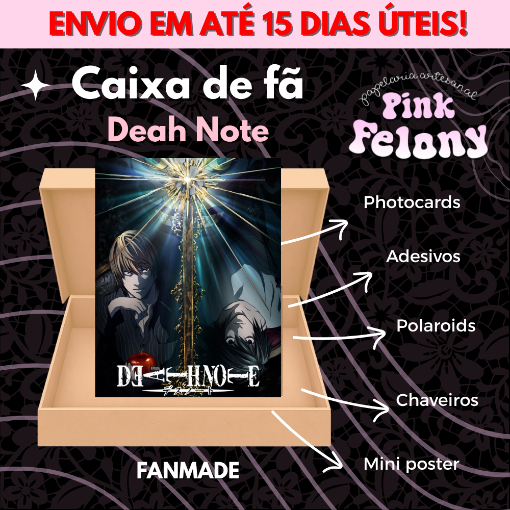 kit caixa de fã itens death note l light kira misa amane photocards posteres adesivos fanbox