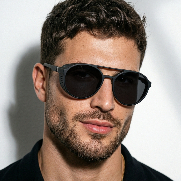 Óculos de Sol Floripa Preto Fosco Premium Alok Steampunk Retrô Soldador uv400 Feminino Masculino