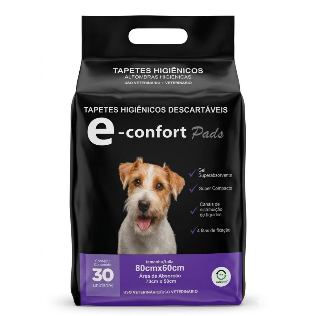 Tapetes Higiênicos para Pets 30 Unidades 80cmX60cm Superabsorvente e Compacto Descartáveis