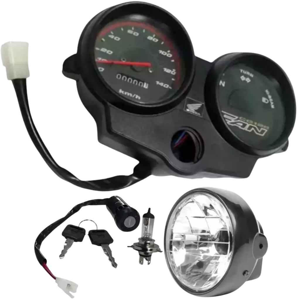 Kit Painel Completo + Farol C/ Lâmpada + Ignição Honda CG 125 Fan 2005 a 2008