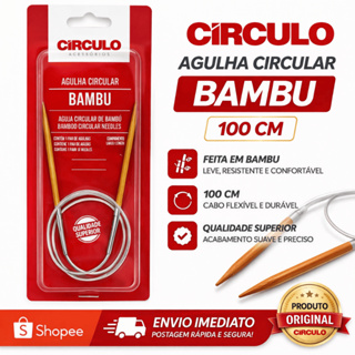 Agulha Circular Bambu 100cm - Círculo | Para Tricô, Alta Qualidade em Oferta na Shopee