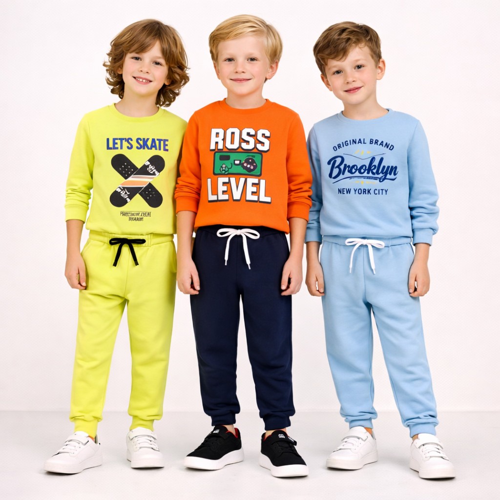 Kit 4 Conjuntos Moletom Infantil Masculino Inverno Peluciado 8 Peças Tamanho 1 ao 14