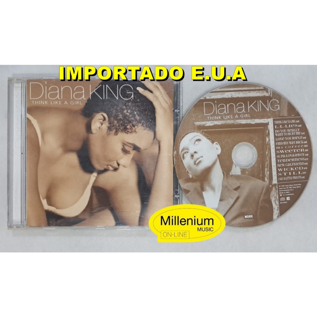 CD Diana King Think Like A Girl 1997 Importado E.U.A Original Gravadora Colecionador Ótimo Estado