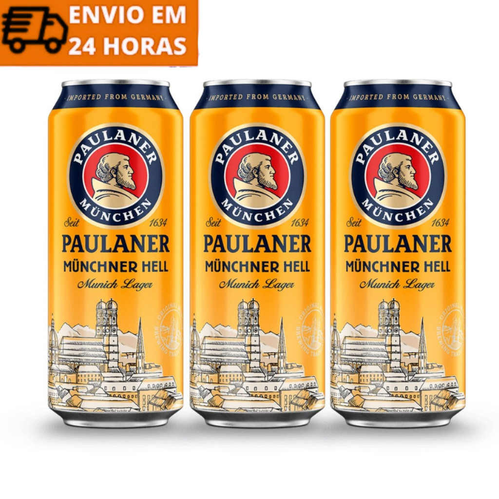 Cerveja Alemã Paulaner Munchner Hell Importado Lata 500ml (3 Und)