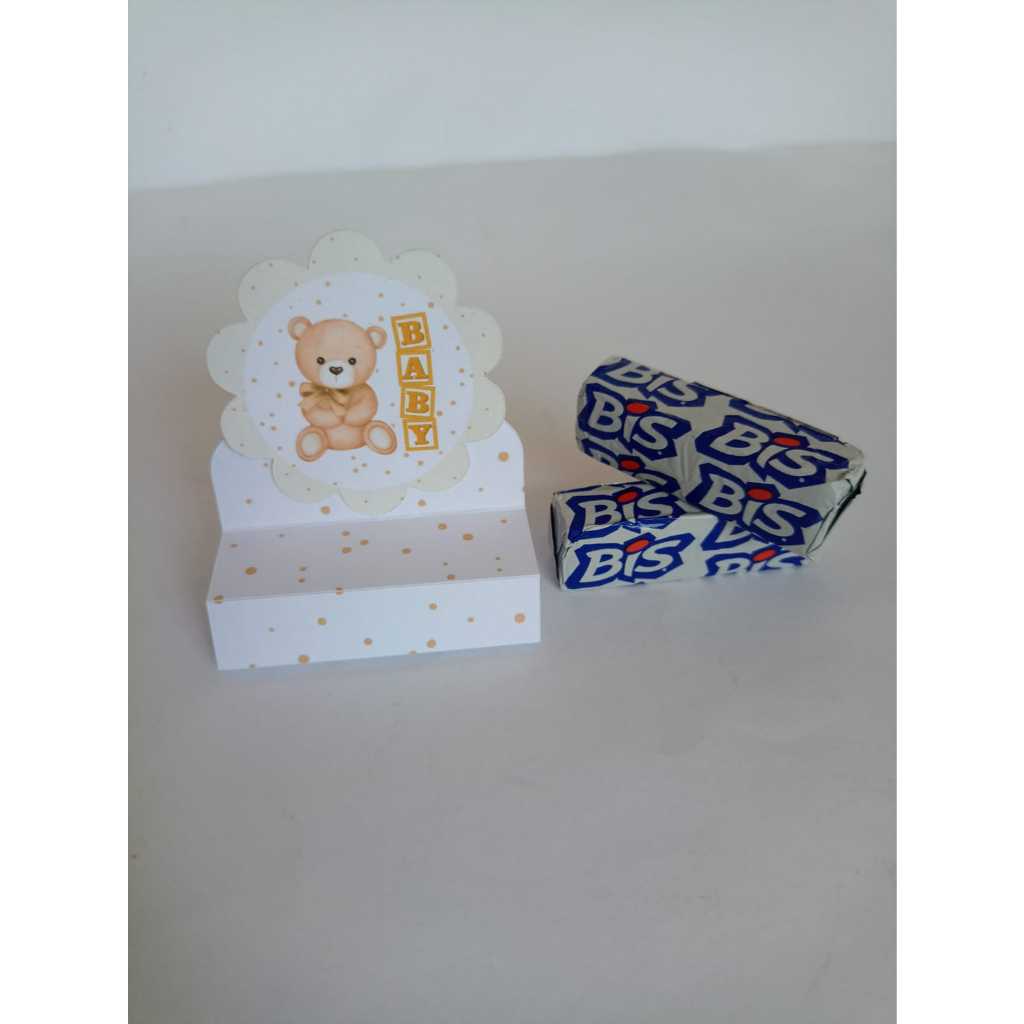 20 A 100 Porta Bis Duplo Personalizado Chá Revelação Ursinho Festa Infantil  - Lembrancinha Aniversário - PEGUE E MONTE