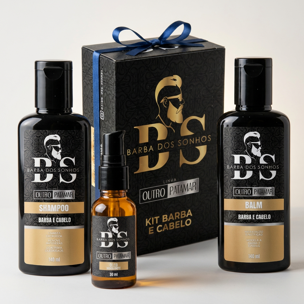 Kit Barba Balm Shampoo Óleo Produtos Para Barba Barbe Sem Frizz em Oferta na Shopee
