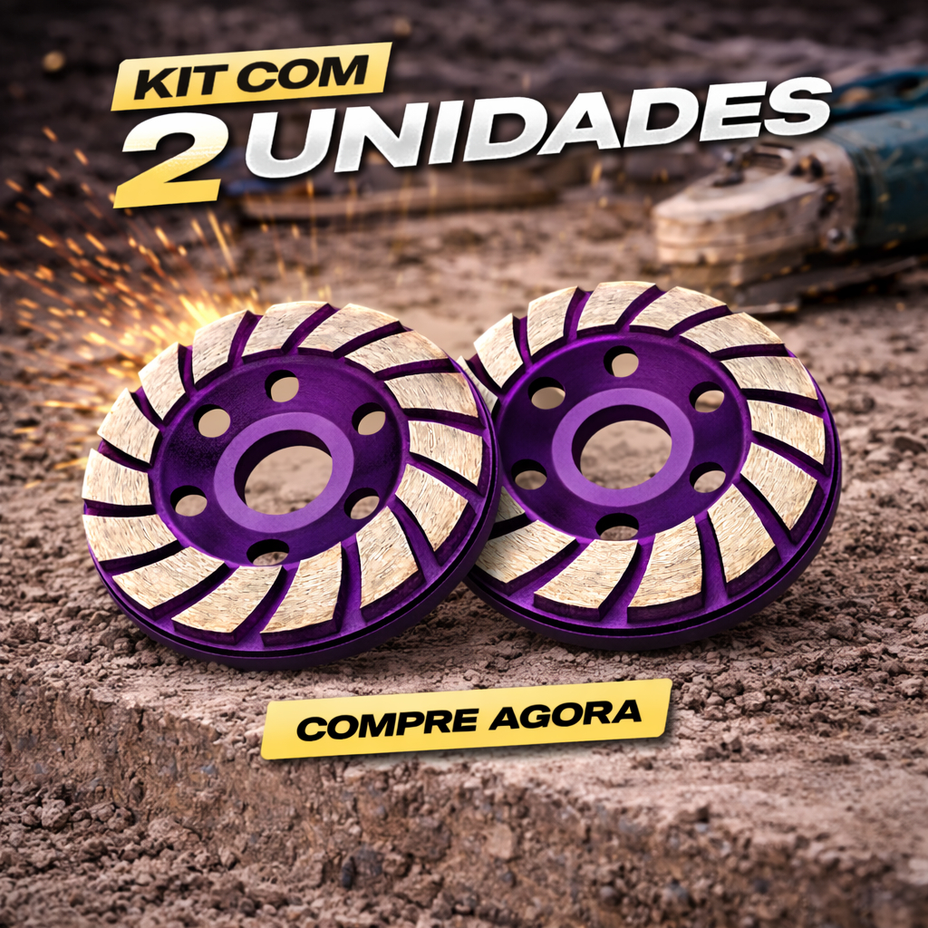 Kit 2 Disco Rebolo Desbaste Diamantado Concreto Mármore
