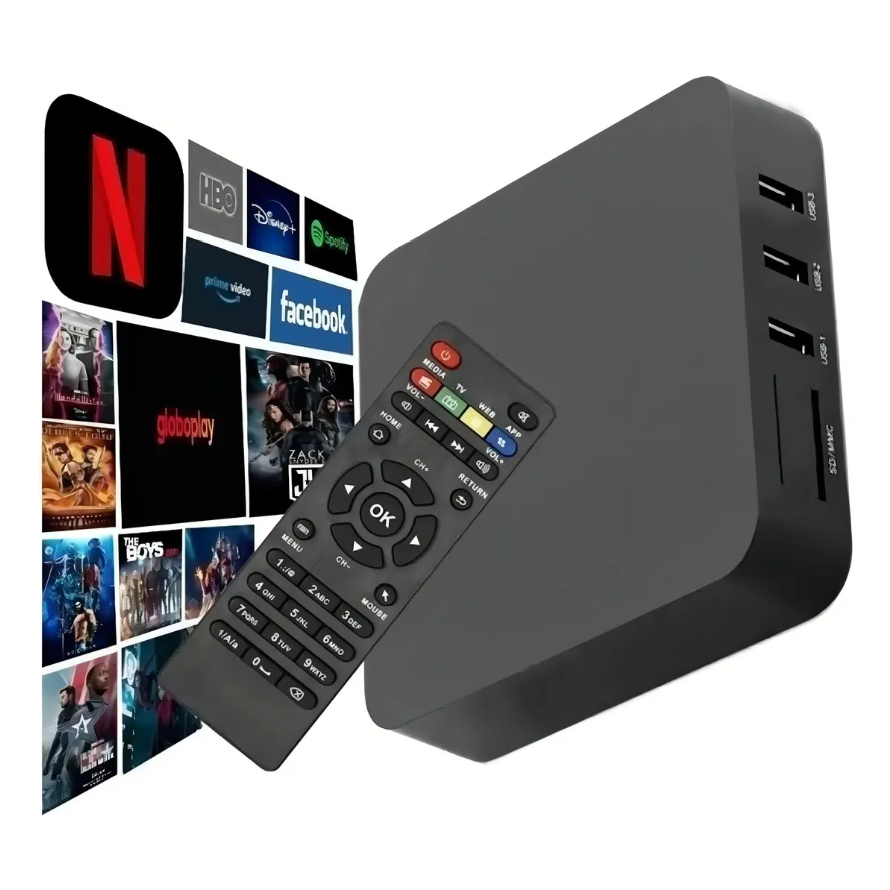 TV Box SmartPro 4K – Android 4K, Wi-Fi Dual Band, Converte TV Comum em Smart