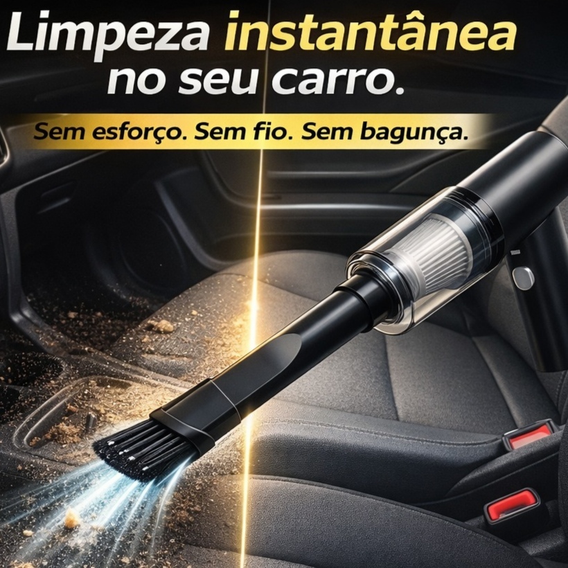 Aspirador Automotivo Portátil Sem Fio Potente Recarregável Mini Aspirador Carro Premium