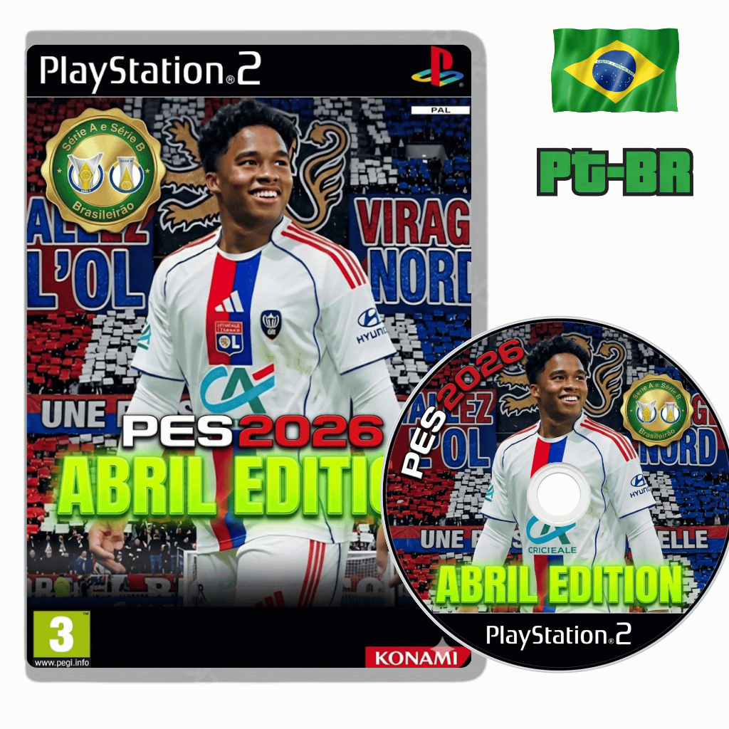 PES 2026 - ABRIL EDITION - (100% ATUALIZADO) - Playstation 2 (Mídia Física) ps2