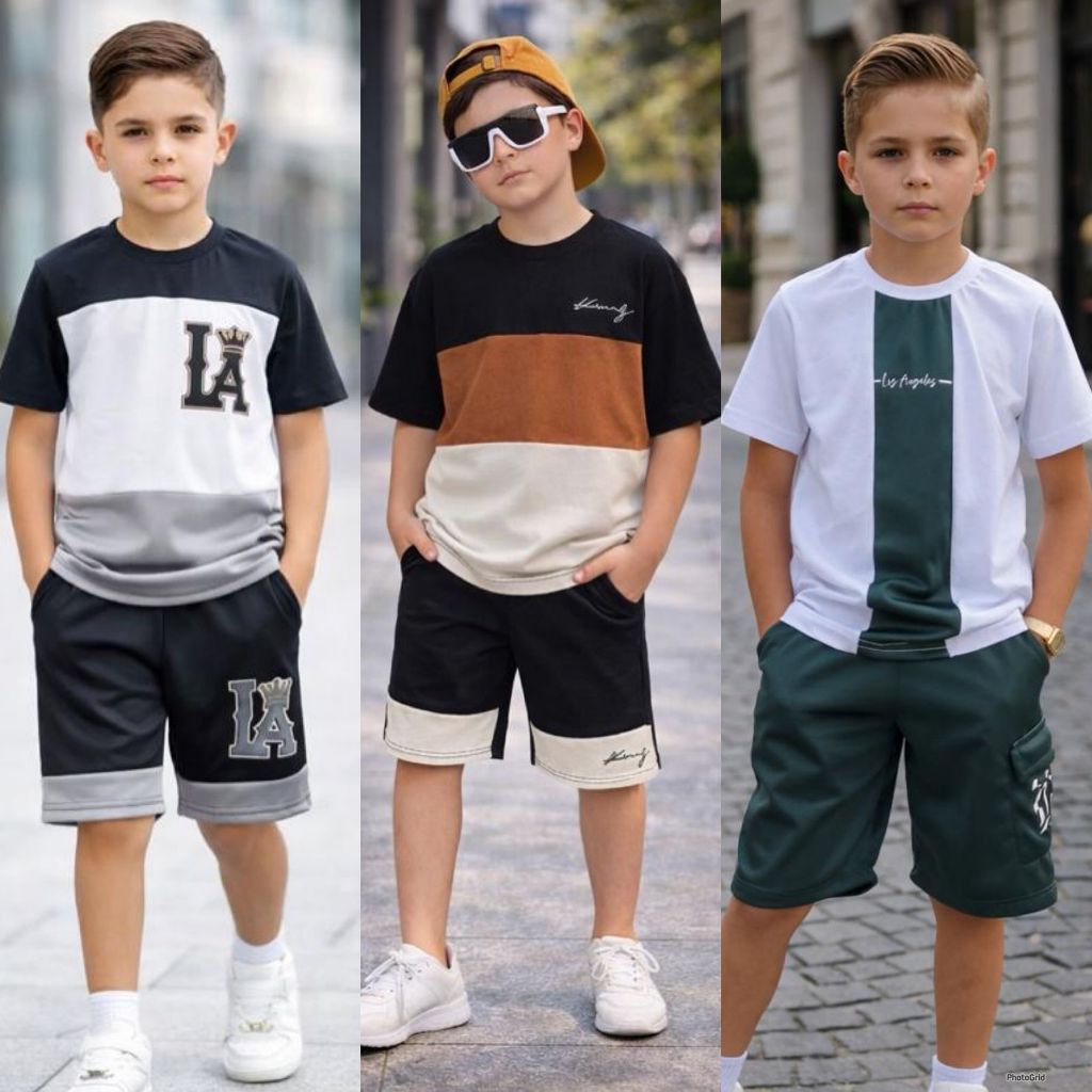 Conjunto Infantil Masculino Verão Short Chimpa + Camiseta Algodão Estampado 2 a 12 Anos em Oferta na Shopee