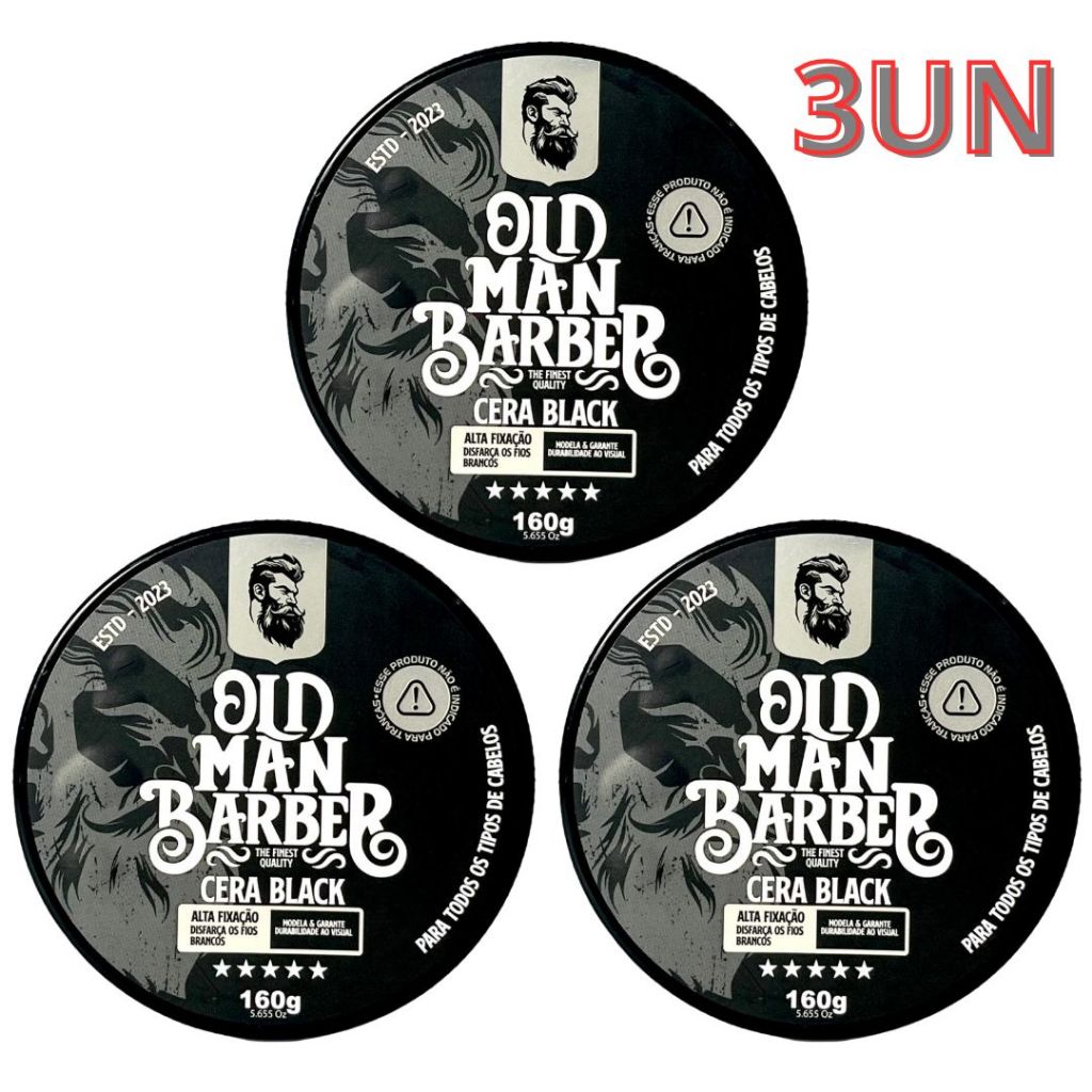 CERA BLACK 160G OLD MAN BARBER - 1 ou 3 Unidades