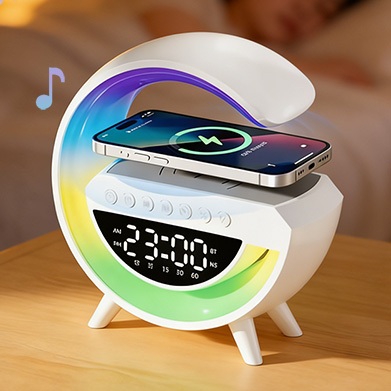 G-Speaker – Luminária ambiente com som de alta fidelidade (Hi-Fi) via Bluetooth e carregamento sem fio para celular