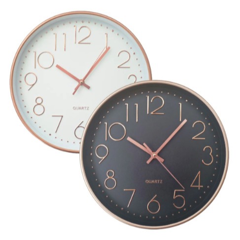 Relogio De Parede Redondo Moderno Analogico Rose Gold Silencioso Cozinha Sala Escritorio Igreja