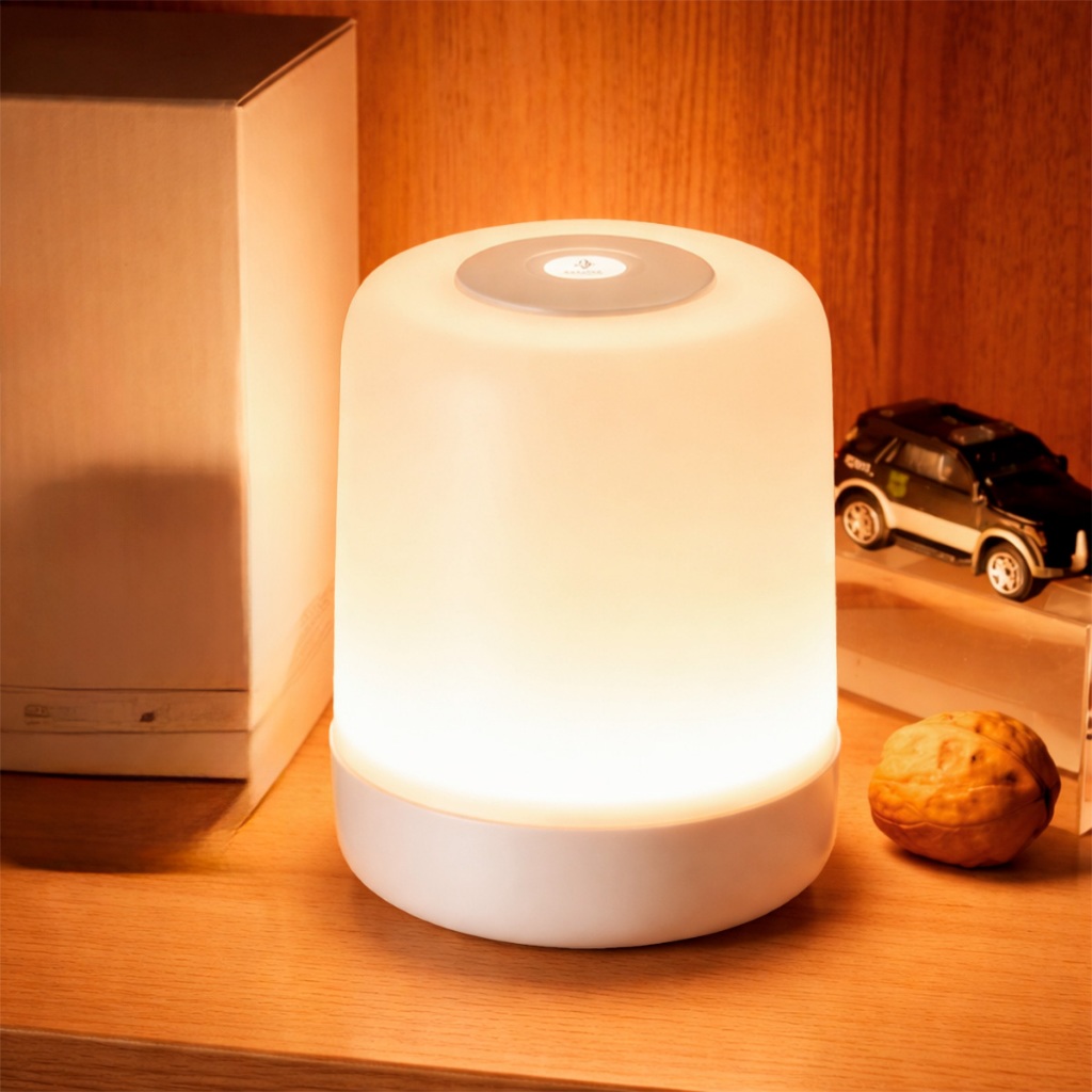 Luz de Cabeceira Luminária Abajur De Mesa Touch Led Quarto Recarregável Branco Amarelo Estudo