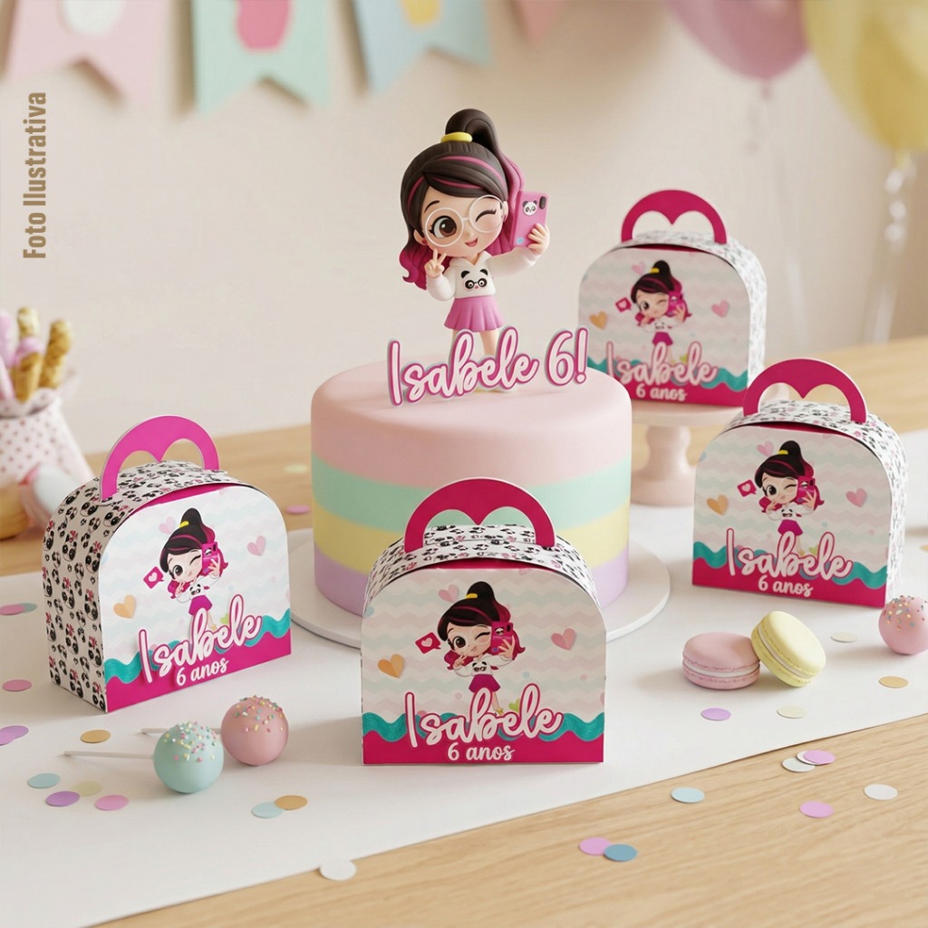 Caixinha Luluca Pegue e Monte Caixinha Maletinha Personalizada Lembrancinhas Aniversário
