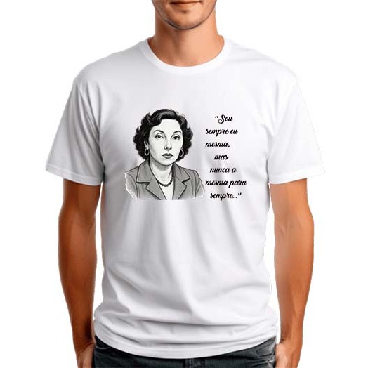 camiseta algodão Clarice Lispector | escritora e jornalista  completo  completo-Chaya Pinkhasivna Lispector