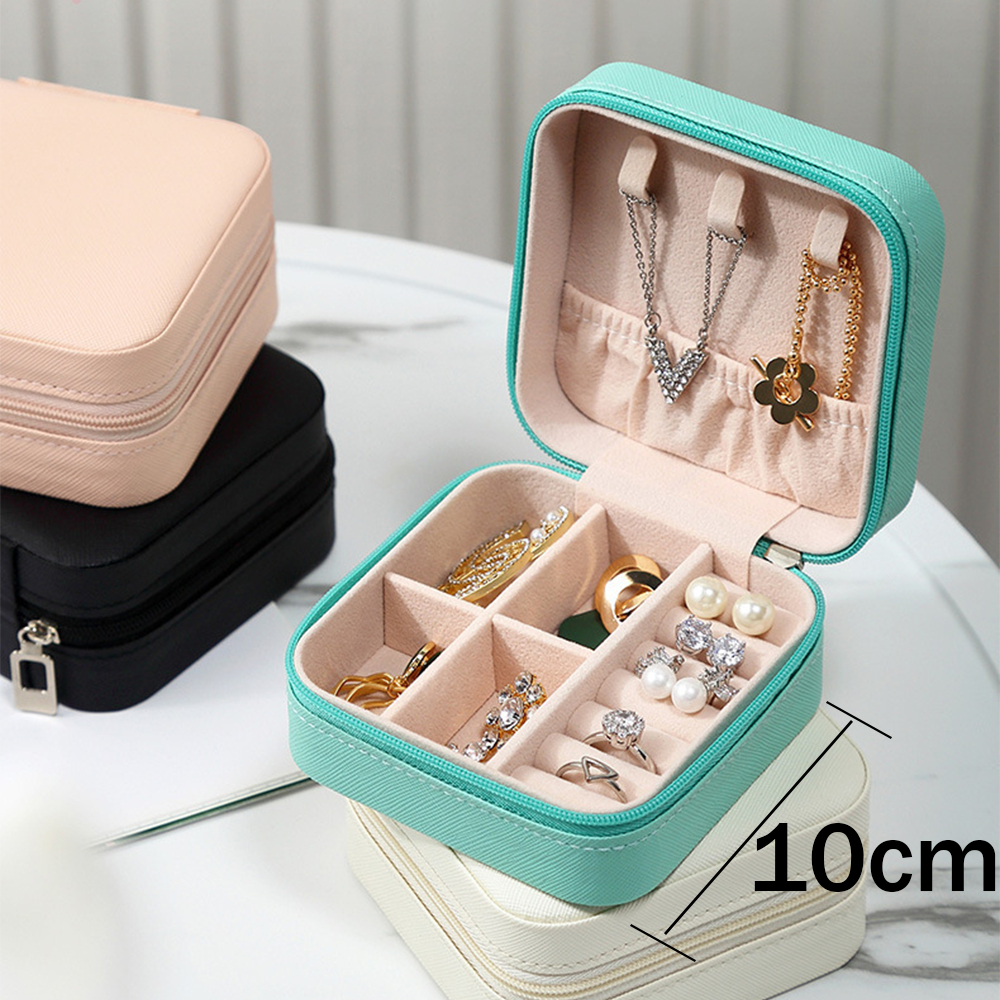 KIT 6/10 Porta Joia De Bolsa Para Viagem Portátil caixa de armazenamento bolsa anel colar Bom Presente -Q1