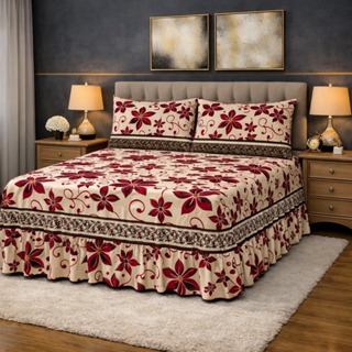 Kit Colcha Lençol Casal Box com babado Toque de  Algodão 3 Peças Acabamento em Bainha  *OFERTA em Oferta na Shopee