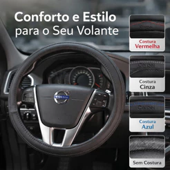 Capa para Volante Automotivo Fibra de Carbono Antiderrapante Universal Premium 38CM