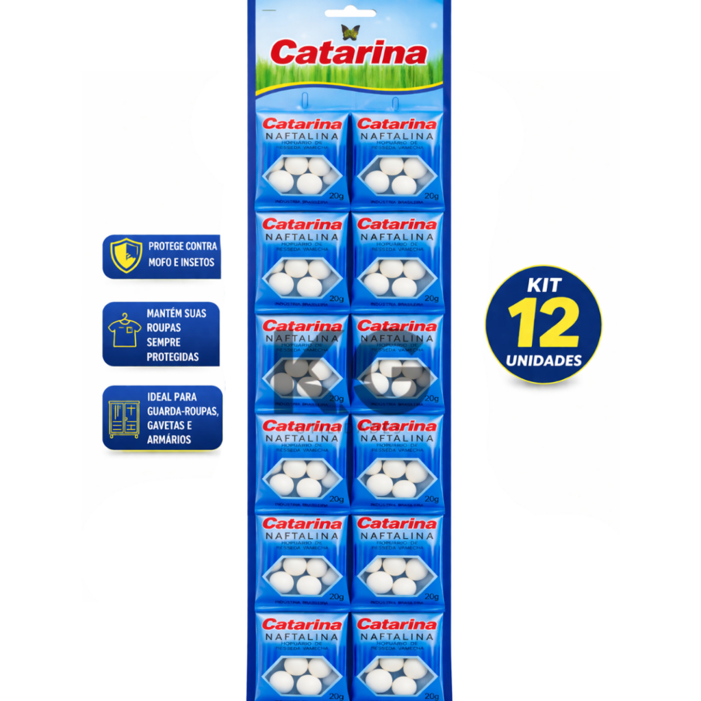 Naftalina Catarina Kit 12 Unidades Original Anti Mofo Traças Baratas Armário Envio Rápido em Oferta na Shopee