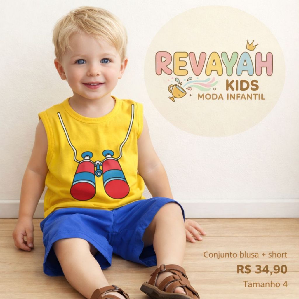 Conjunto Verão Menino Camiseta e Bermuda Conjunto Infantil Verão Masculino