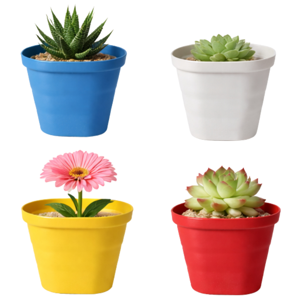 Kit 4 Vasinhos Decorativos Plantas Flores Orquideas Suculentas Cachepot Festas Jardim