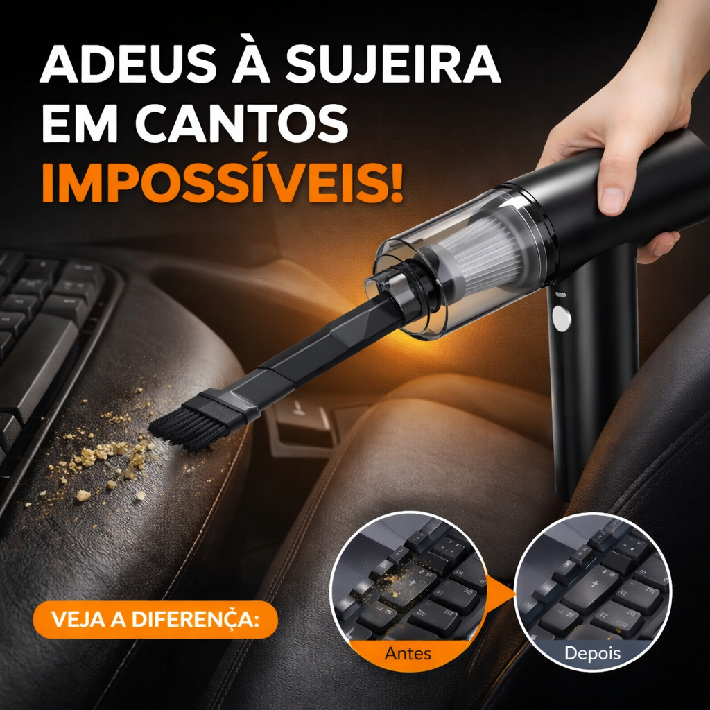 Aspirador Automotivo Portátil Sem Fio Recarregável Potente Mini Aspirador Carro Premium