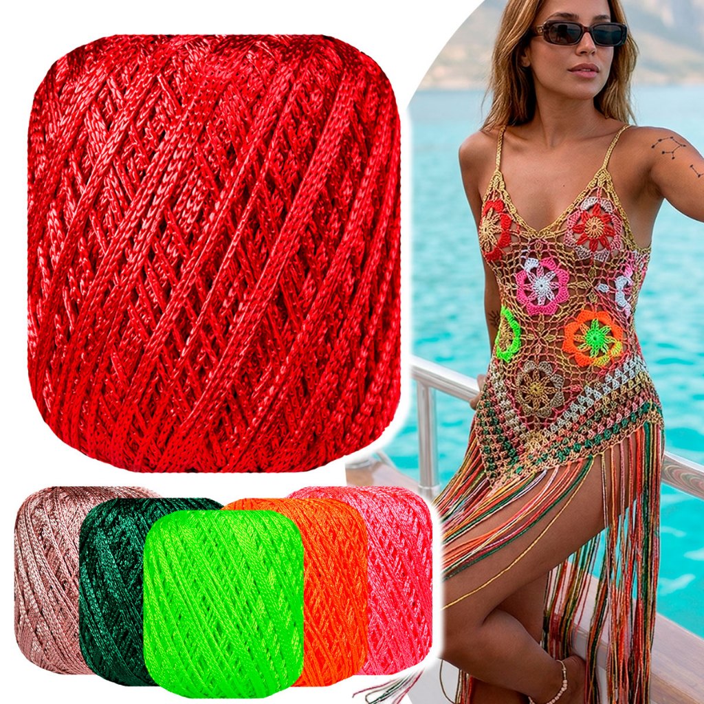 Linha Barbante Pluma Lume Crochê Tricô Bordado Linha Artesanato Durável Fácil de Trabalhar