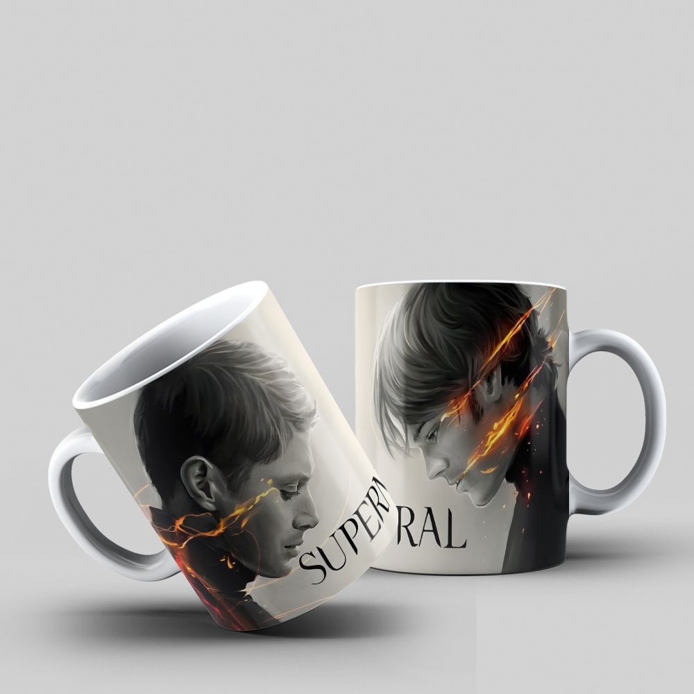 Caneca Supernatural Dean e Sam Winchester Arte Exclusiva Série