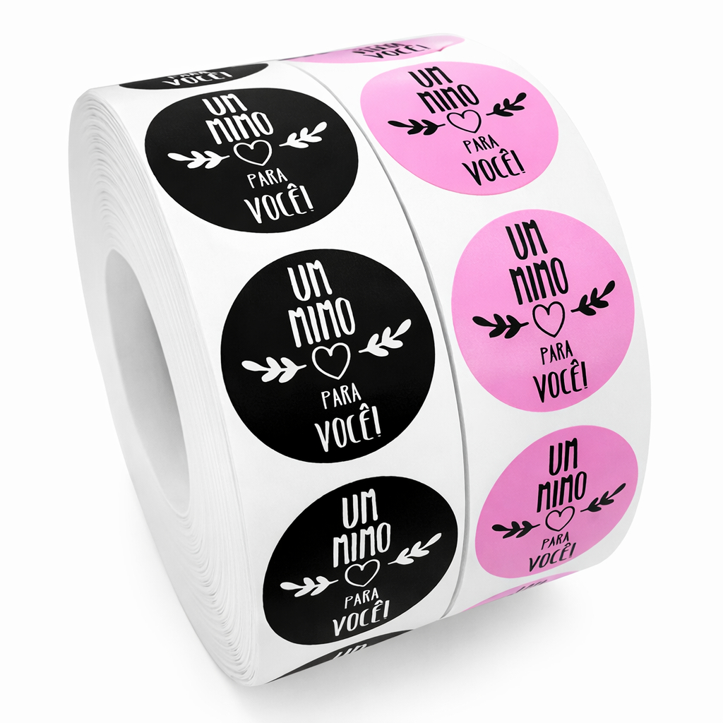 500 Etiquetas adesivas Um Mimo para você Redondo 3 cm em Oferta na Shopee