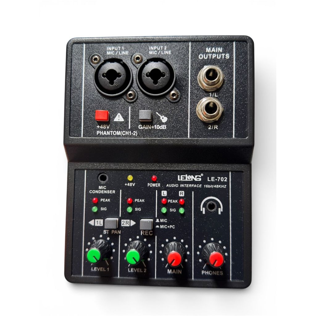 Mesa Som Profissional Console 2 Canais Gravação Computador