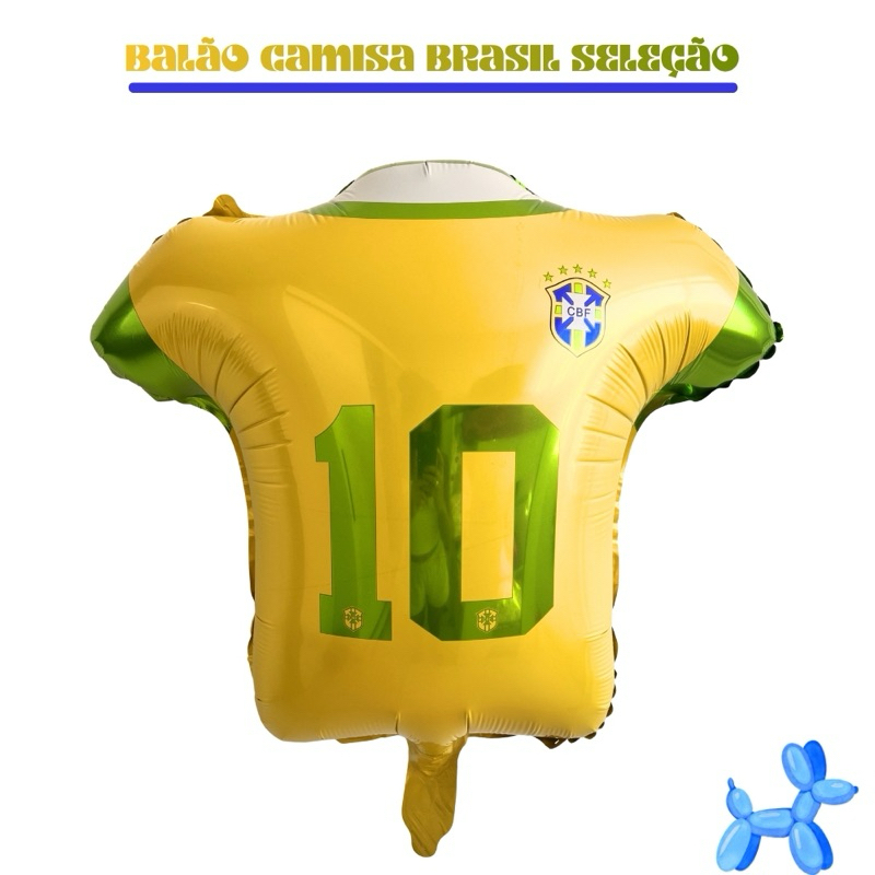 Balão Metalizado Camisa Brasileira Seleção 60cm Festa Decoração Enfeite