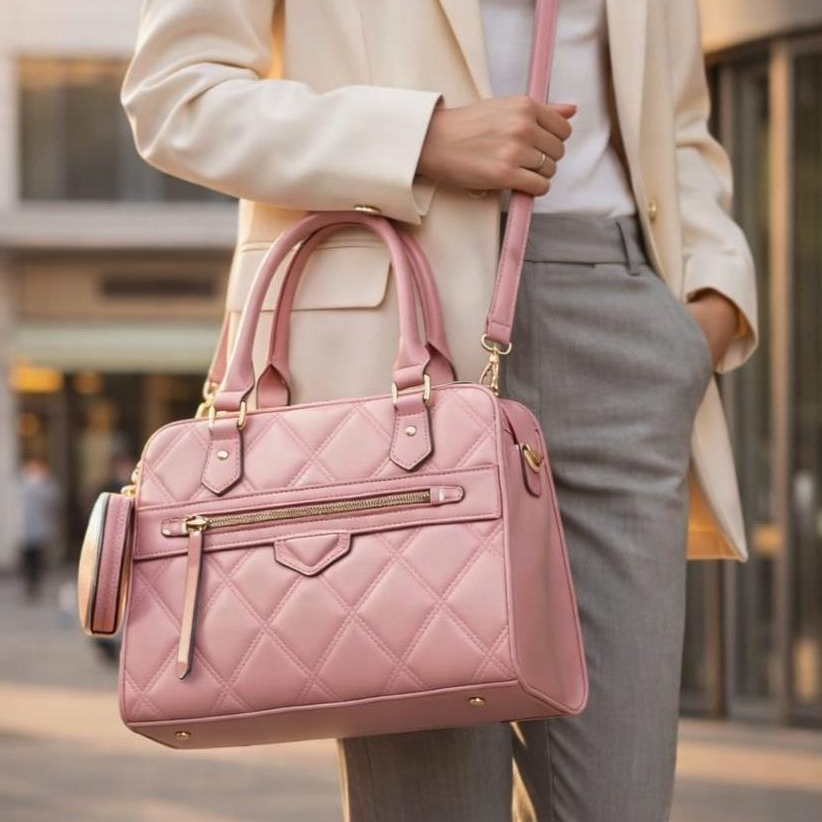 Bolsa Feminina Grande Espaçosa Transversal P.U.Premium Dia Dia