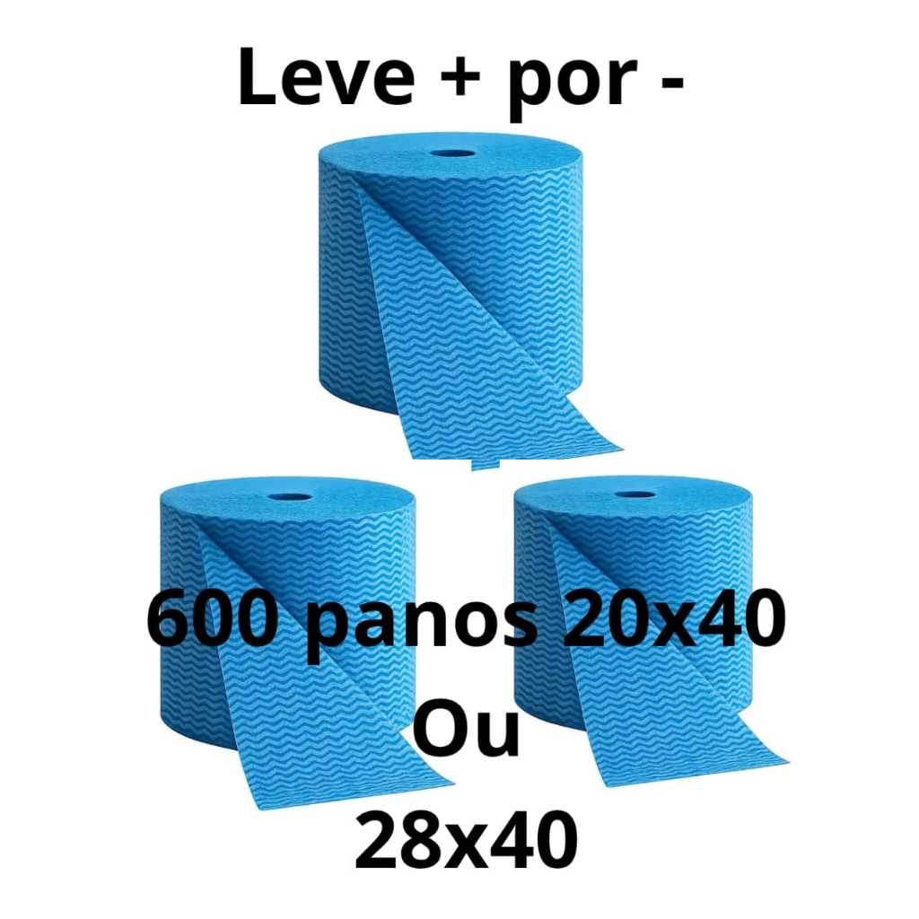 Pano multiuso rolo 600unid azul Medix 20x40 ou 28x40 600 panos