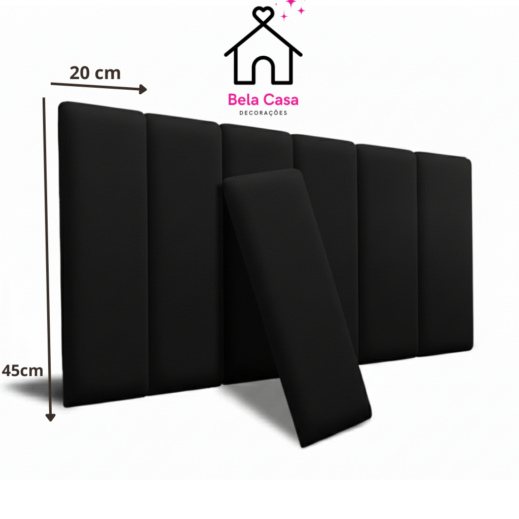 CABECEIRA DE CAMA CASAL BOX ADESIVA 45X20 - Design Moderno e Fácil Aplicação - ENVIO IMEDIATO!!!