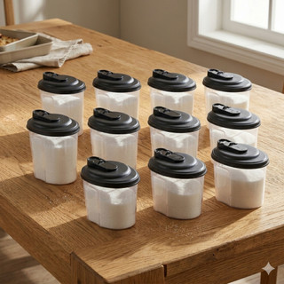 Kit 12 Açucareiro Farinheira 700ml Pote Plástico BPA FREE Tampa Bico Dosador Achocolatado Grãos