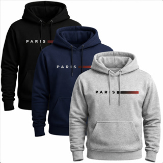 Moletom Masculino Bolso Frontal Canguru Premium Flanelado Com Capuz Paris Basico Inverno em Oferta na Shopee