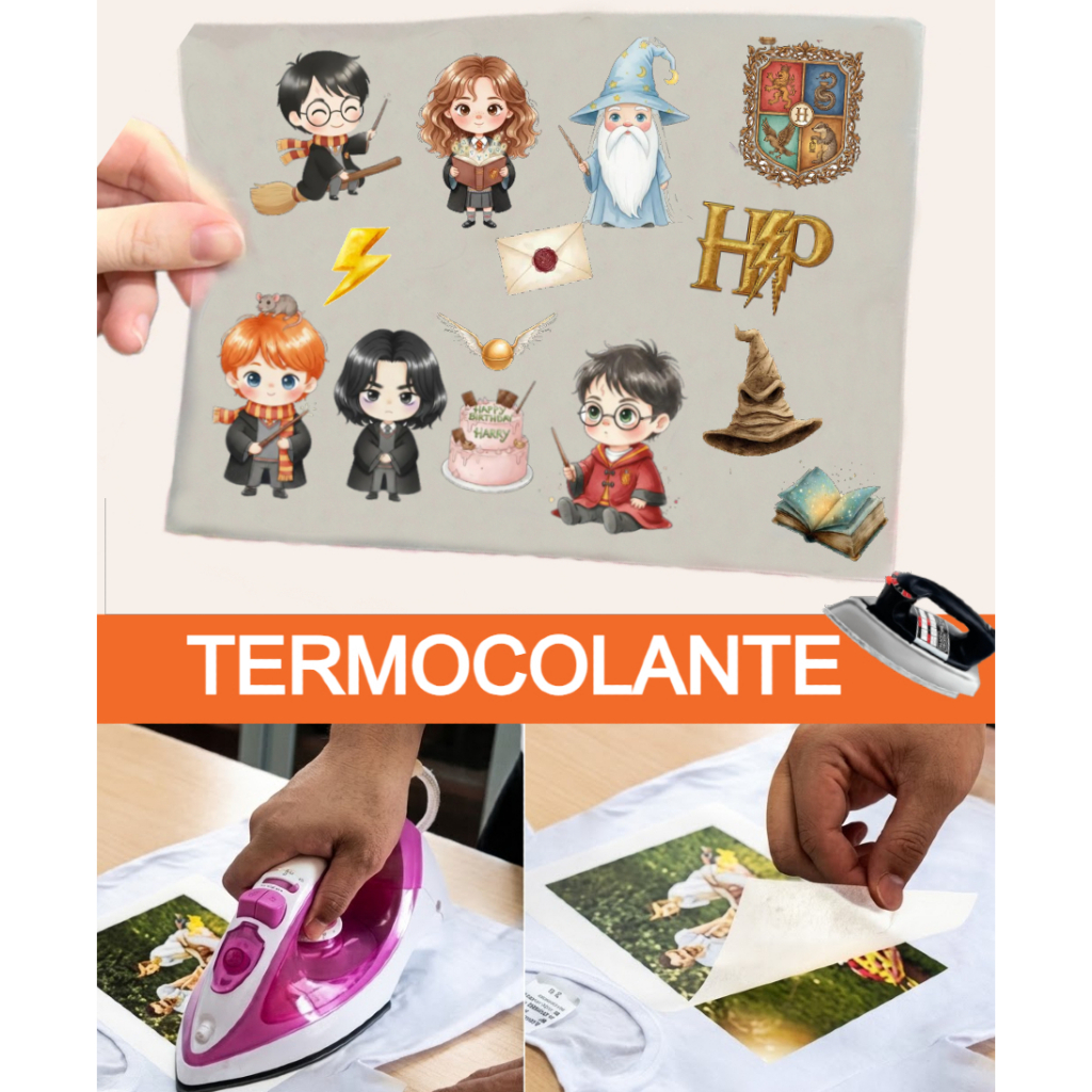 Apliques Harry Potter Escola de Magia e Bruxaria de Hogwarts Termocolantes HP Adesivos Para Roupas