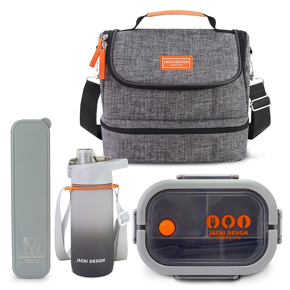 Kit Fitness - BPA Free Garrafa + Marmita + Bolsa termica + Porta Talher