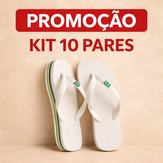 KIT 10 pares chinelos  bandeirinha MASCULINO e feminino de dedo. borracha, nao tem marca! em Oferta na Shopee