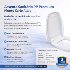 Assento Sanitário PP Premium Monte Carlo Atlas