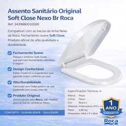 Assento Sanitário Original Soft Close Nexo Br Roca