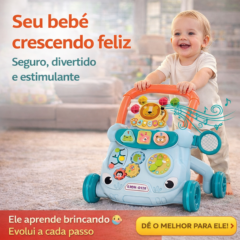 Andador Infantil Educativo Musical Atividades Interativas Desenvolvimento Bebê Segurança