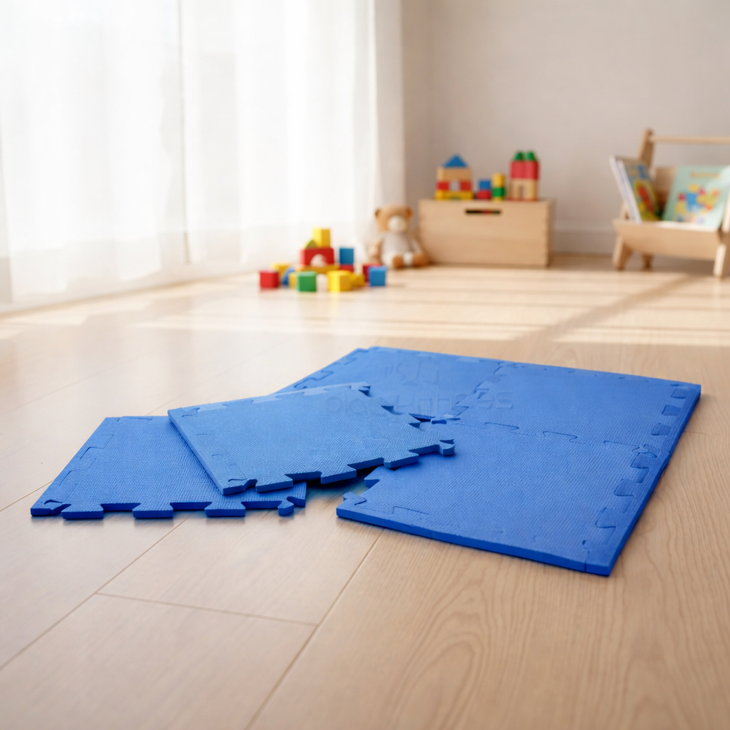 kit com 12 tapetes AZUL / tatame em eva liso - 50 x 50 x 1 cm