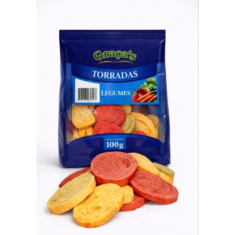 Kit Torrada legumes canapé graças natural, finas, coloridas naturalmente/ torradinha crocante, snack kit 2 ou 3 unidades