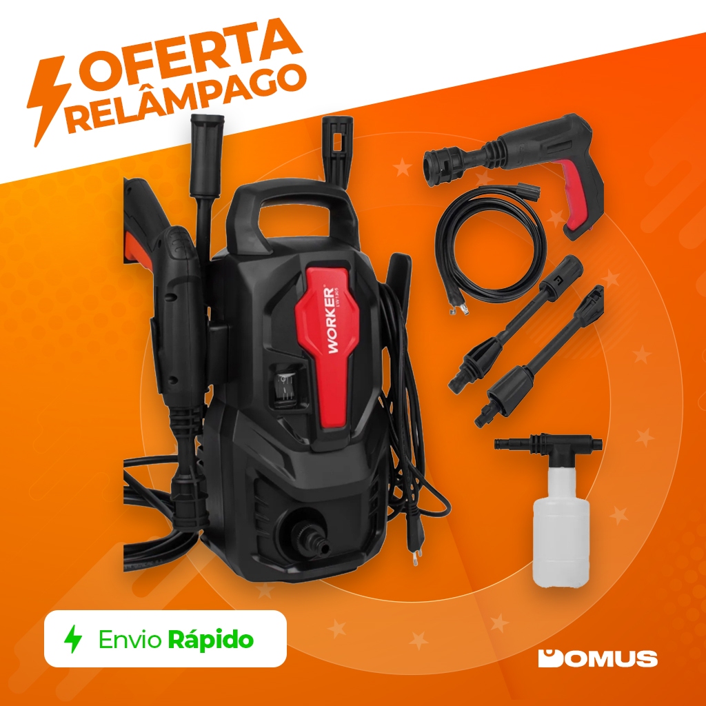Lavadora de Alta Pressão 1200W LW1305 Hidrolavadora Compacta Worker